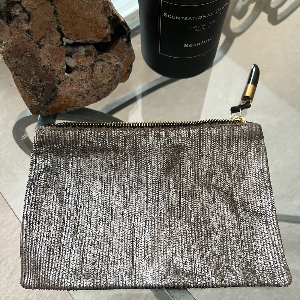 Kempton & Co Pewter Flake Cosmetic Pouch